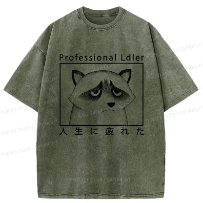 Tokyo-Tiger Professional Ldler Raccoon Washed T-Shirt