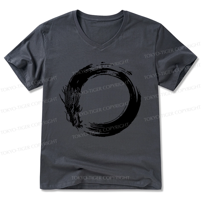 Tokyo-Tiger Dragon's Circle V-Neck Classic T-Shirt