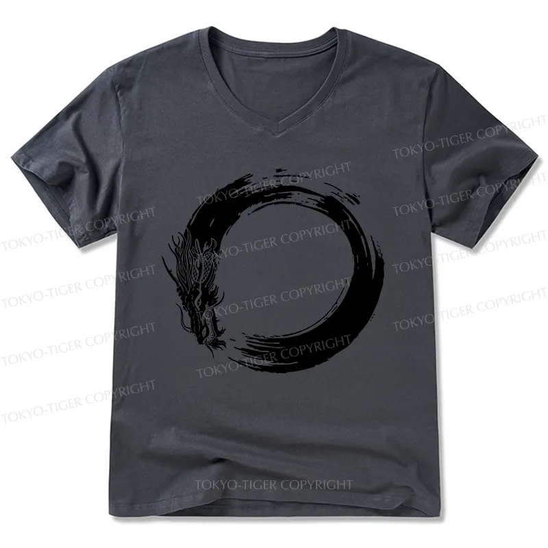 Tokyo-Tiger Dragon's Circle V-Neck Classic T-Shirt