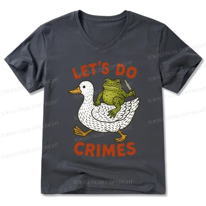 Tokyo-Tiger Frog Ready To Commit Crime V-Neck Classic T-Shirt