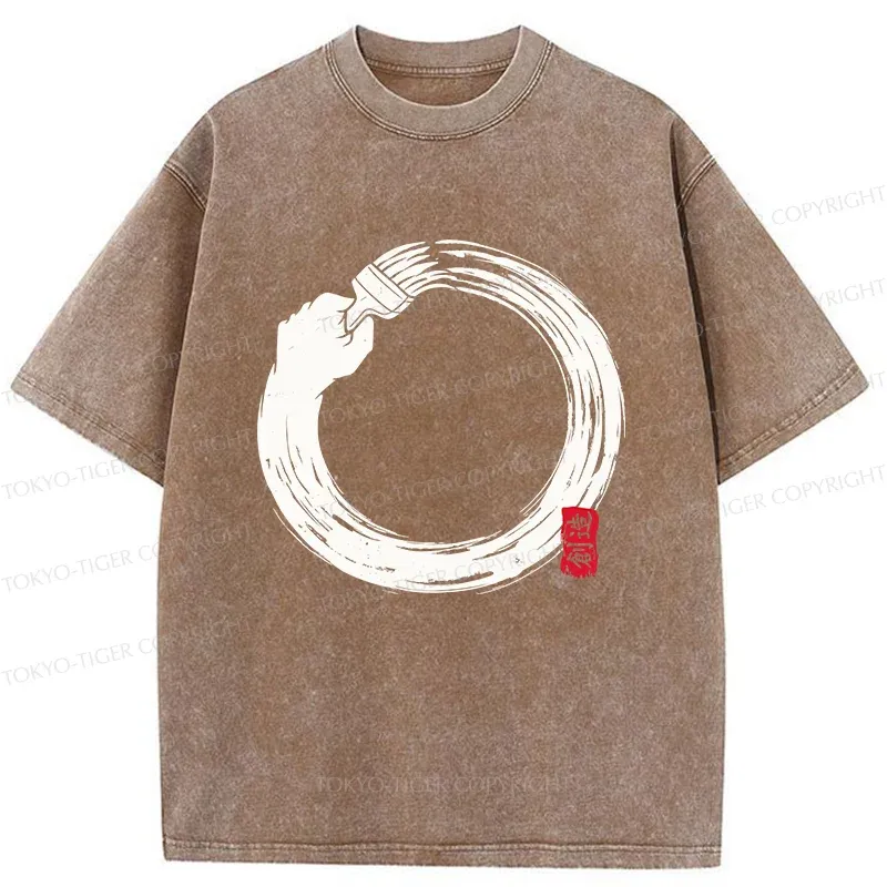 Tokyo-Tiger Painter's Enso Washed T-Shirt