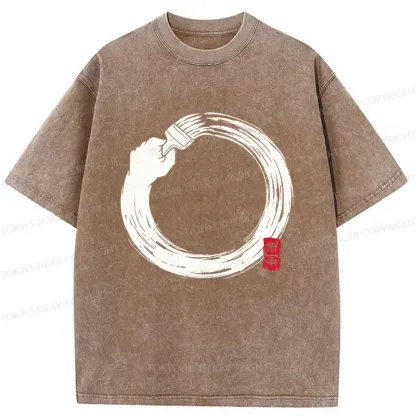 Tokyo-Tiger Painter's Enso Washed T-Shirt