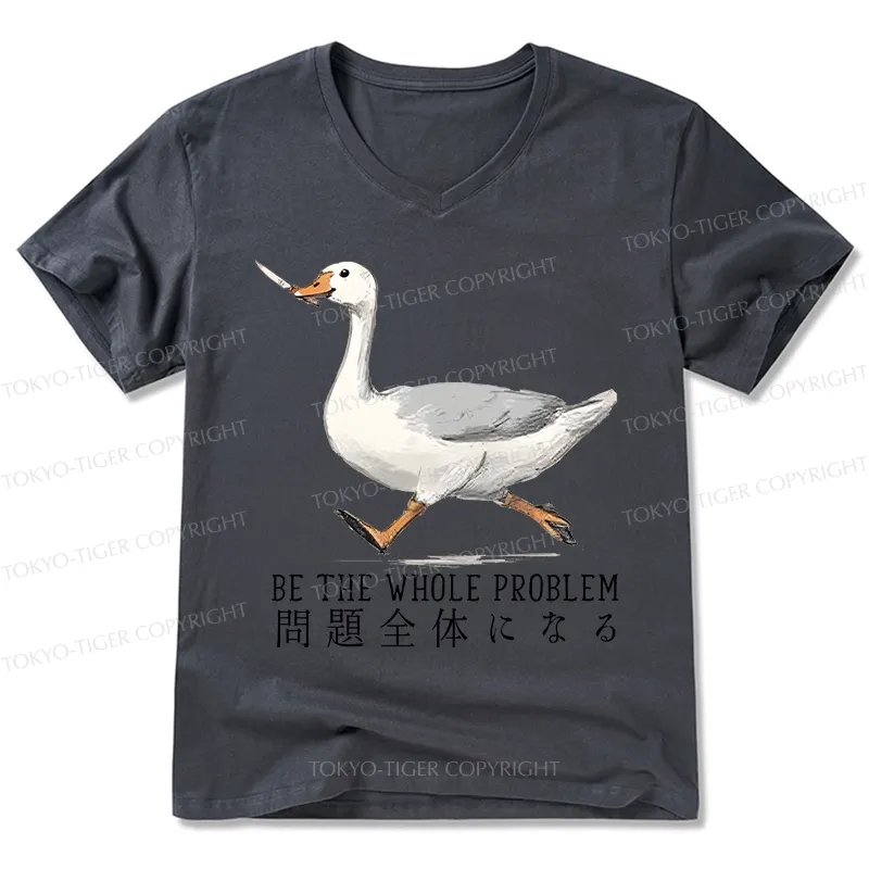 Tokyo-Tiger Running Stupid Goose V-Neck Classic T-Shirt