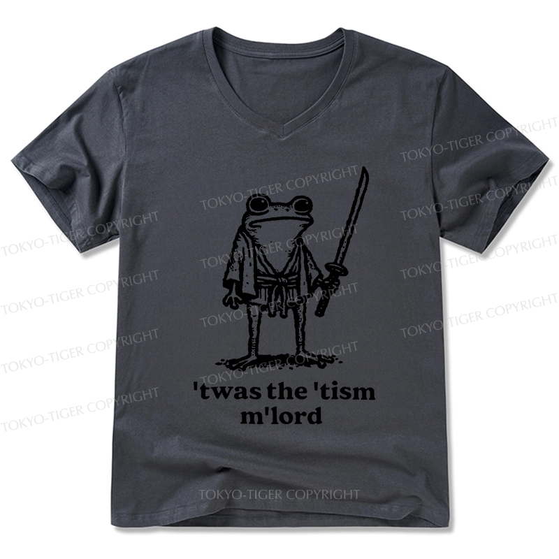 Tokyo-Tiger Focused Samurai Frog V-Neck Classic T-Shirt