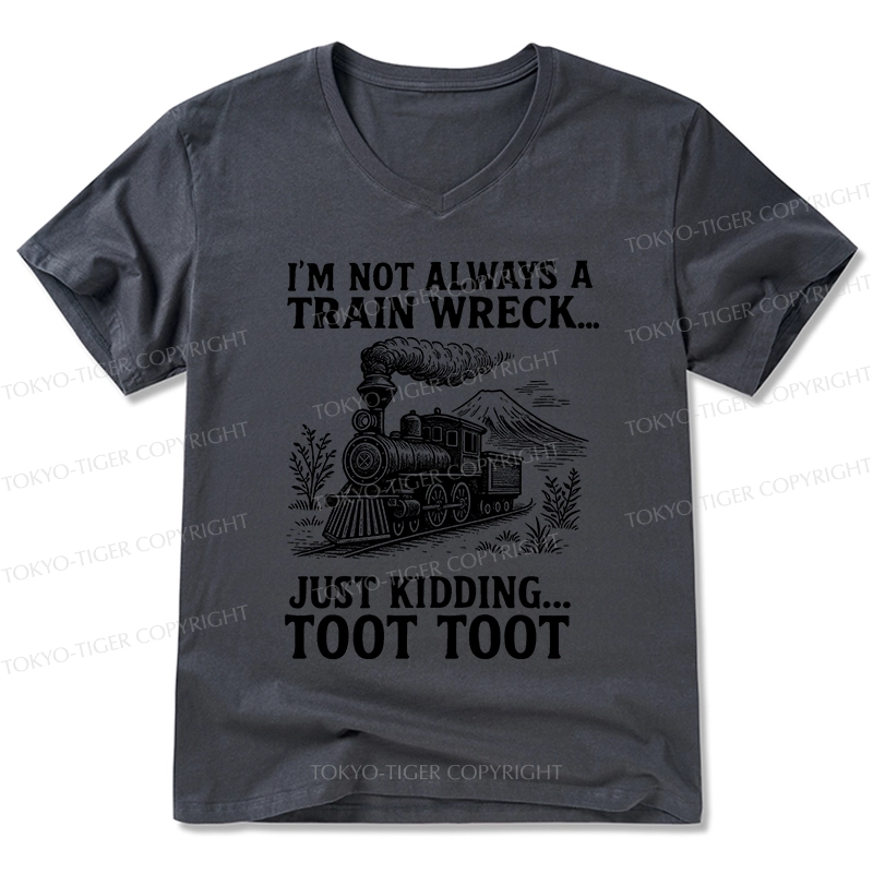 Tokyo-Tiger Funny Train Jokes V-Neck Classic T-Shirt