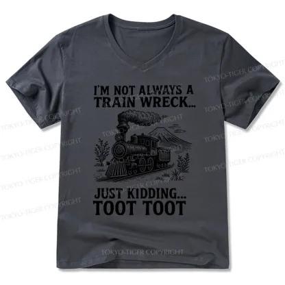 Tokyo-Tiger Funny Train Jokes V-Neck Classic T-Shirt