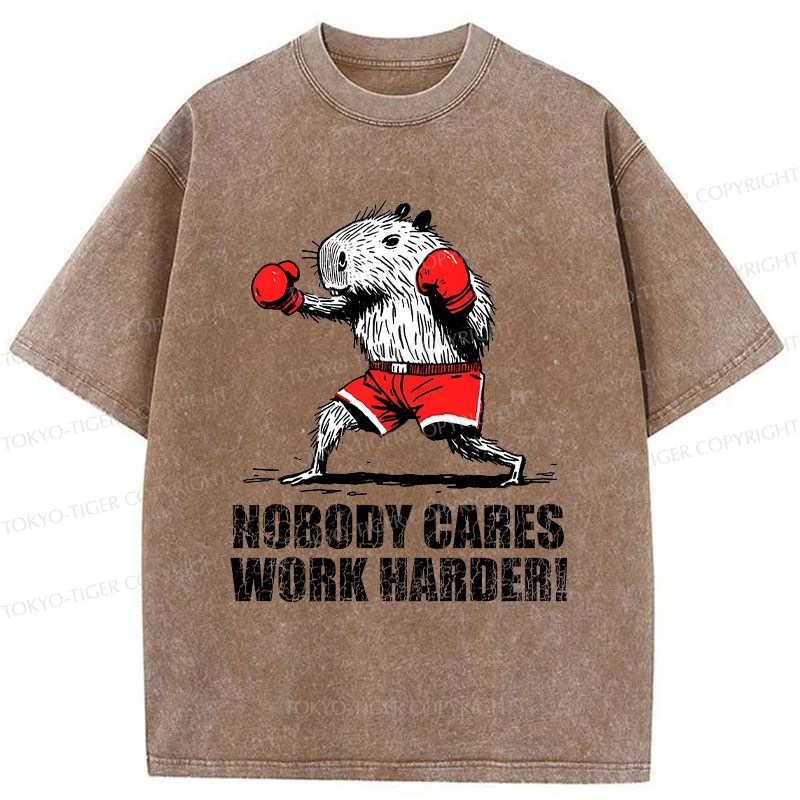 Tokyo-Tiger Capybara Fitness Washed T-Shirt