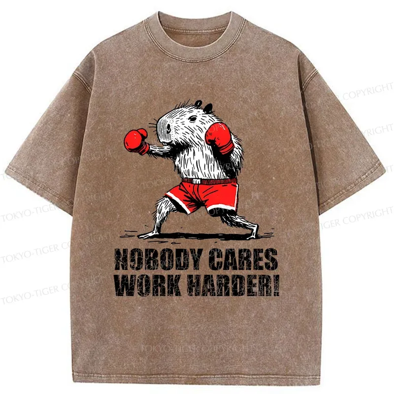 Tokyo-Tiger Capybara Fitness Washed T-Shirt