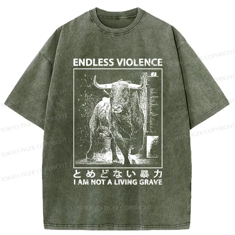 Tokyo-Tiger I Am Not A Living Grave Washed T-Shirt