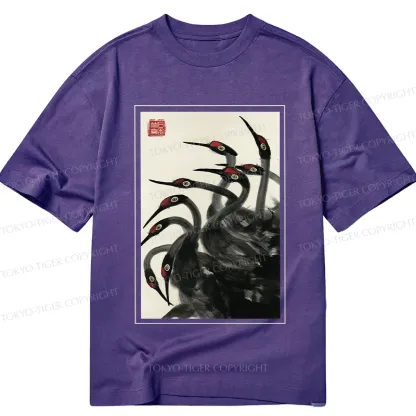 Tokyo-Tiger Retro Red Crowned Crane Classic T-Shirt