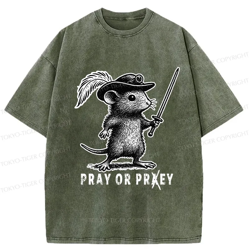 Tokyo-Tiger Pray Or Prey Washed T-Shirt