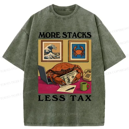 Tokyo-Tiger More Stacks Less Tax Washed T-Shirt