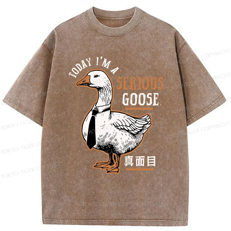 Tokyo-Tiger Japanese Serious Goose Washed T-Shirt