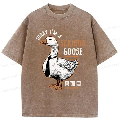 Tokyo-Tiger Japanese Serious Goose Washed T-Shirt