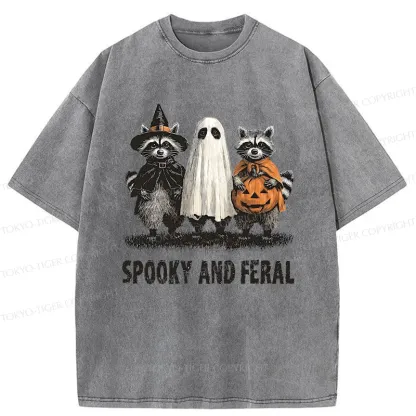 Tokyo-Tiger Halloween Raccoon Washed T-Shirt