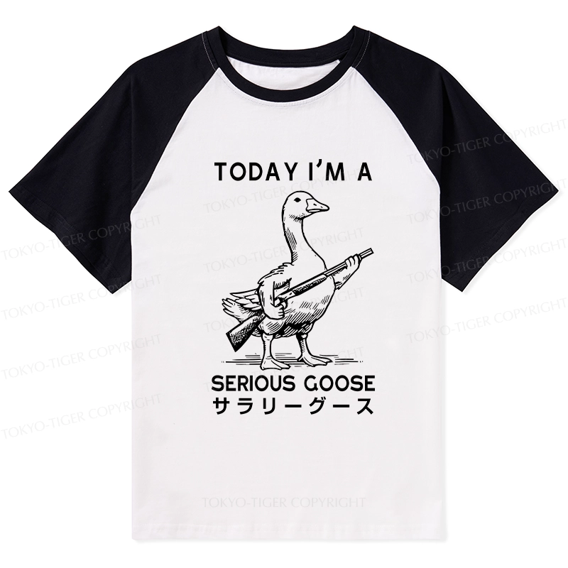 Tokyo-Tiger Serious Stupid Goose Raglan T-shirt