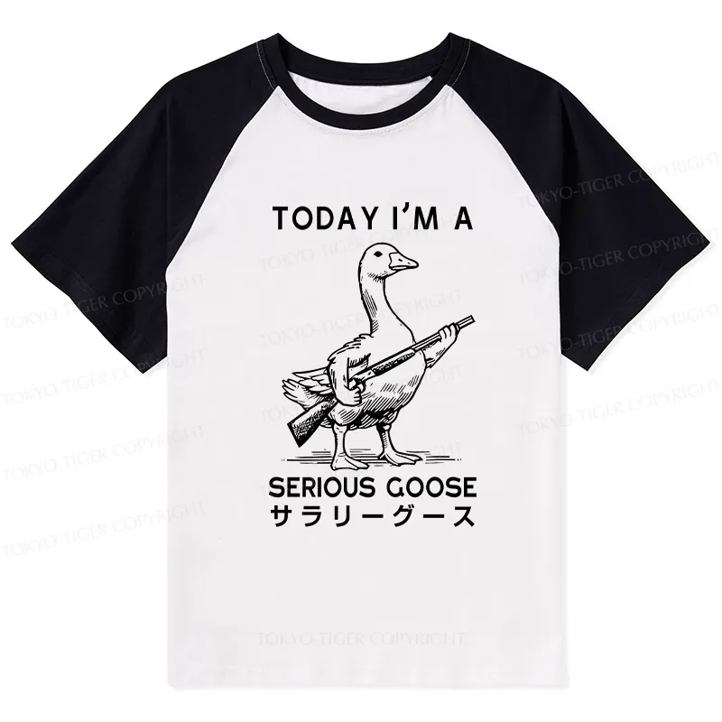 Tokyo-Tiger Serious Stupid Goose Raglan T-shirt