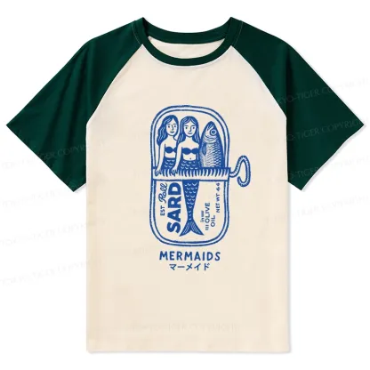 Tokyo-Tiger Mermaid Can Raglan T-shirt
