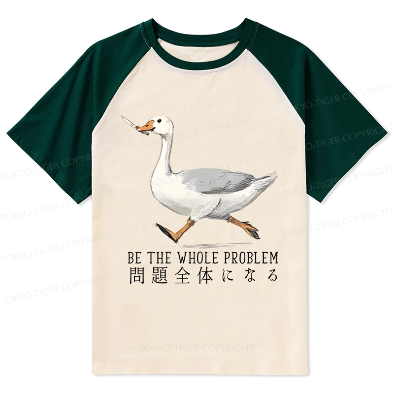 Tokyo-Tiger Running Stupid Goose Raglan T-shirt
