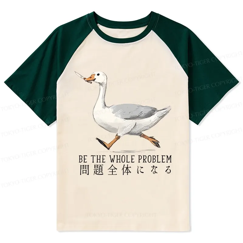 Tokyo-Tiger Running Stupid Goose Raglan T-shirt