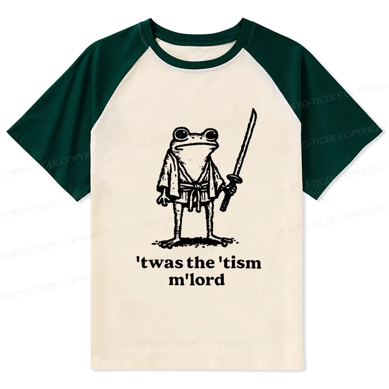 Tokyo-Tiger Focused Samurai Frog Raglan T-shirt