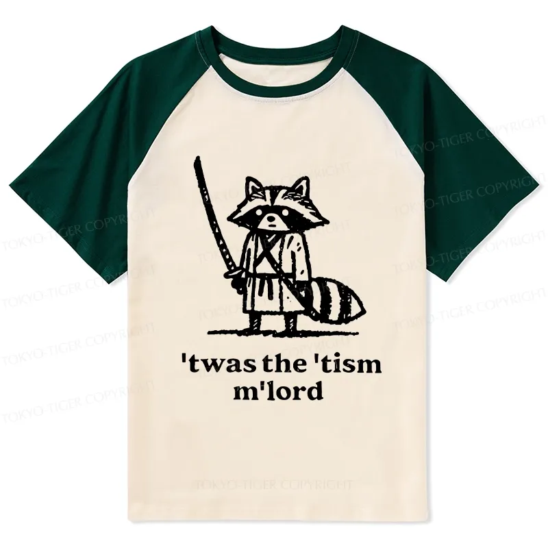 Tokyo-Tiger Focused Samurai Raccoon Raglan T-shirt