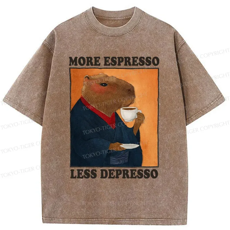 Tokyo-Tiger Elegant Capybara Washed T-Shirt