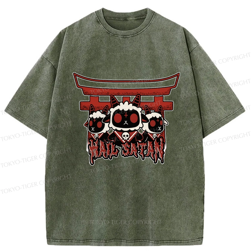 Tokyo-Tiger Hail Satan Washed T-Shirt