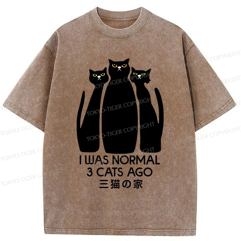 Tokyo-Tiger Three Cats House Washed T-Shirt