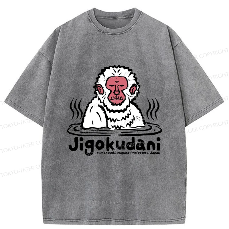 Tokyo-Tiger Japanese Hot Spring Monkey Washed T-Shirt
