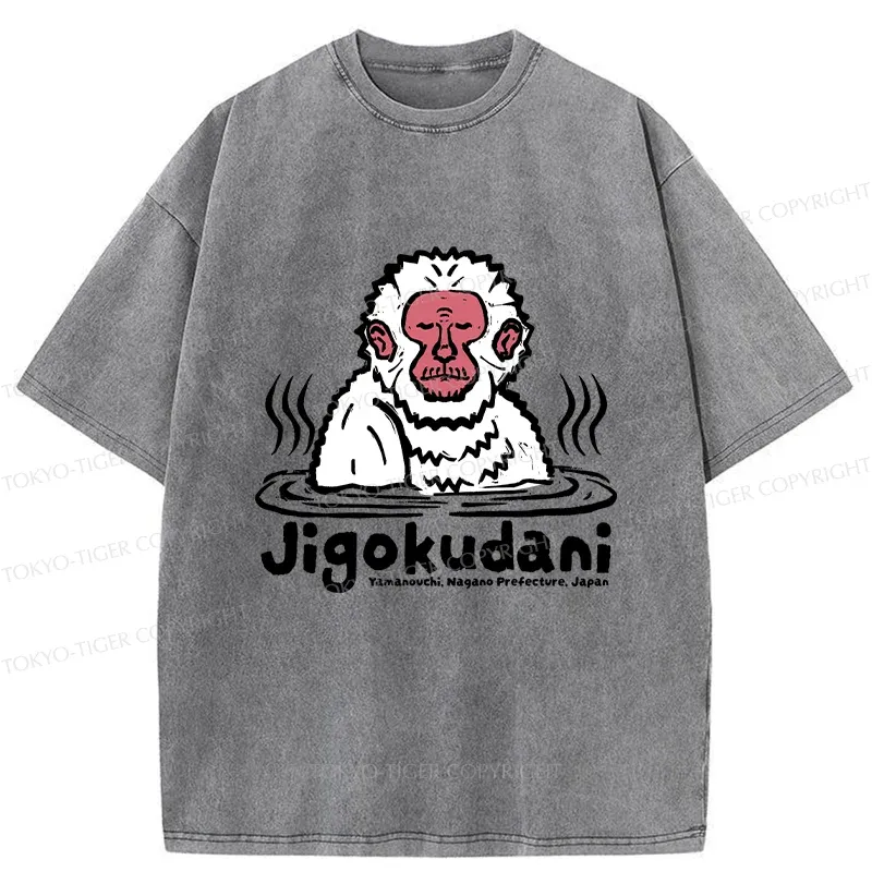 Tokyo-Tiger Japanese Hot Spring Monkey Washed T-Shirt