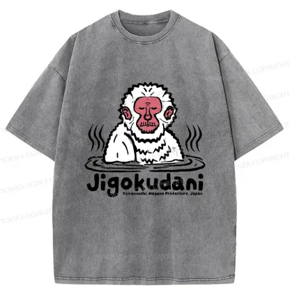 Tokyo-Tiger Japanese Hot Spring Monkey Washed T-Shirt