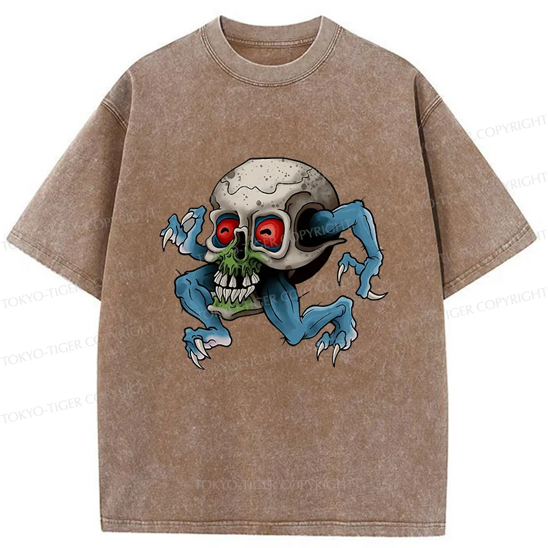 Tokyo-Tiger Japanese Skeleton Yokai Washed T-Shirt