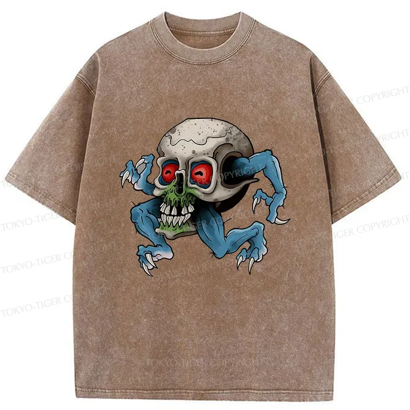 Tokyo-Tiger Japanese Skeleton Yokai Washed T-Shirt