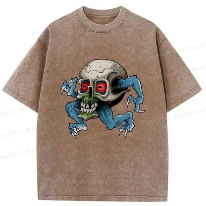Tokyo-Tiger Japanese Skeleton Yokai Washed T-Shirt