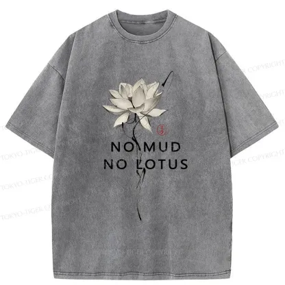 Tokyo-Tiger Japanese Zen Lotus Washed T-Shirt