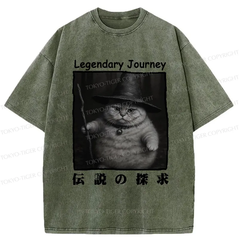 Tokyo-Tiger The Legendary Journey Of Cat Washed T-Shirt