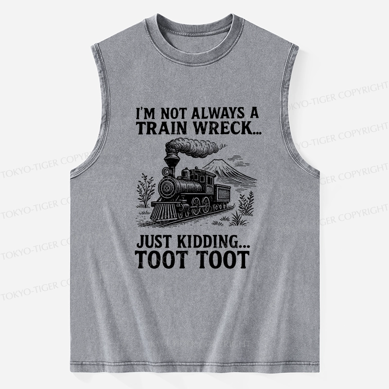 Tokyo-Tiger Funny Train Jokes Washed Tank