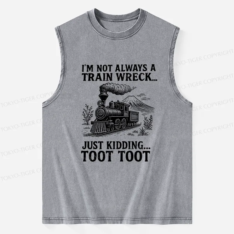 Tokyo-Tiger Funny Train Jokes Washed Tank