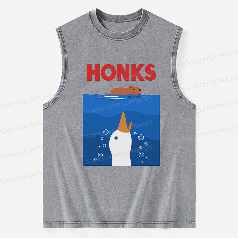 Tokyo-Tiger Funny Honks Goose Washed Tank