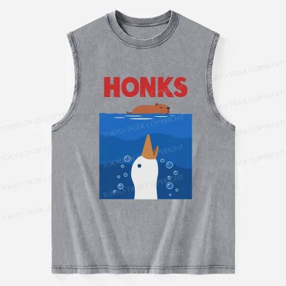 Tokyo-Tiger Funny Honks Goose Washed Tank