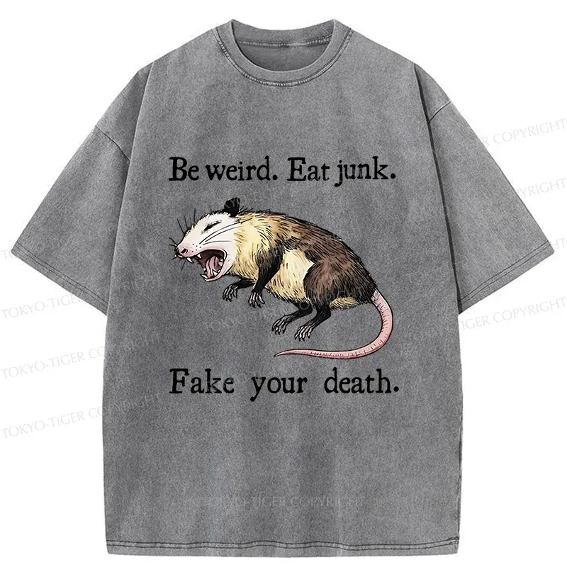 Tokyo-Tiger Possum Playing Dead Washed T-Shirt