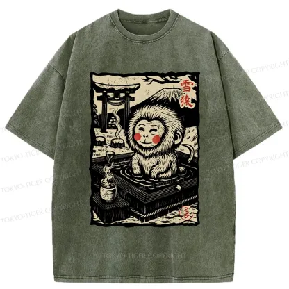Tokyo-Tiger Japanese Snow Monkey Washed T-Shirt