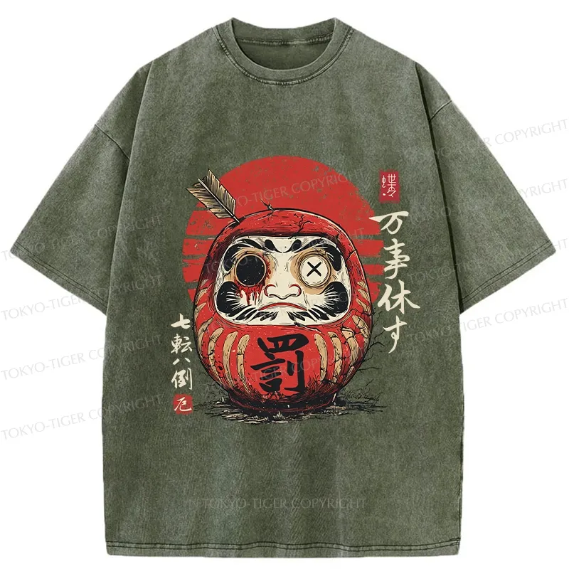 Tokyo-Tiger The Tenacious Daruma Washed T-Shirt