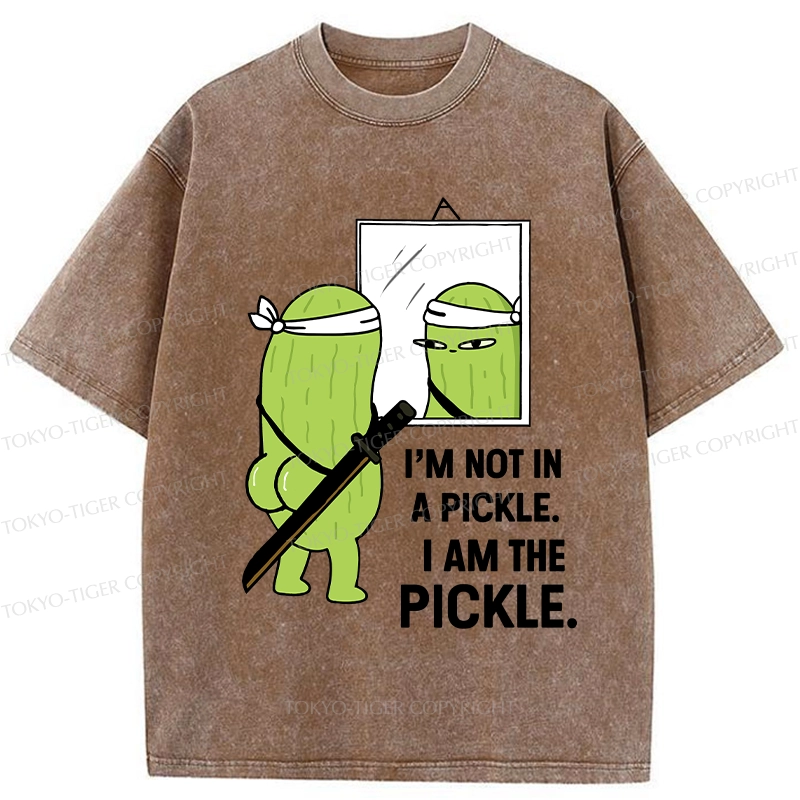 Tokyo-Tiger Funny I Am The Pickle Washed T-Shirt