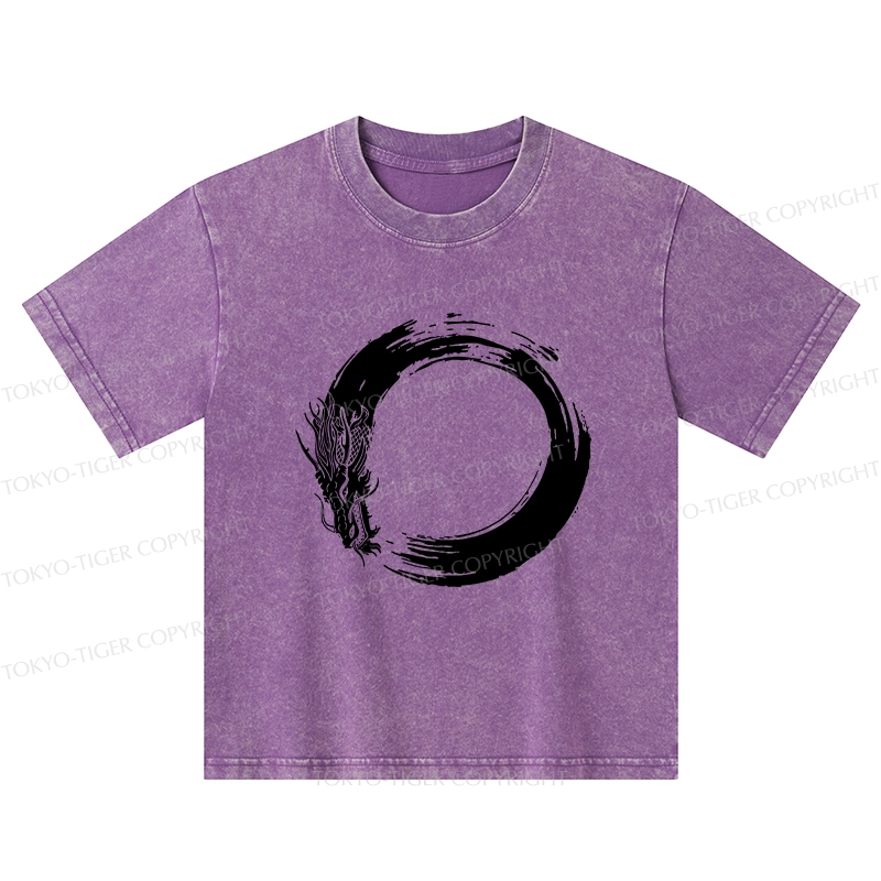 Tokyo-Tiger Dragon's Circle Kids Washed T-Shirt