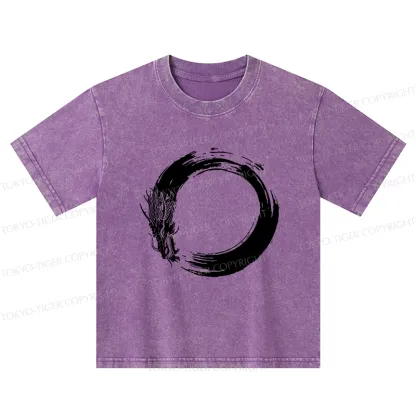 Tokyo-Tiger Dragon's Circle Kids Washed T-Shirt