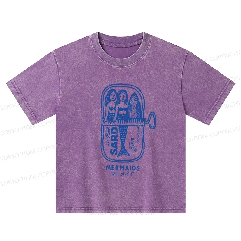 Tokyo-Tiger Mermaid Can Kids Washed T-Shirt