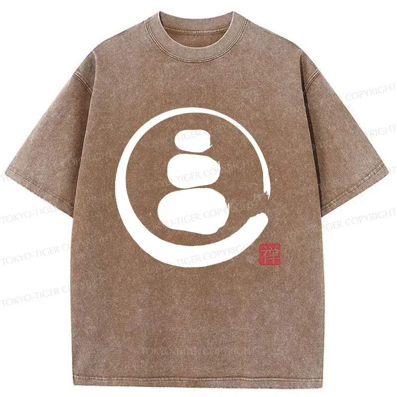 Tokyo-Tiger Traditional Zen Stone Washed T-Shirt