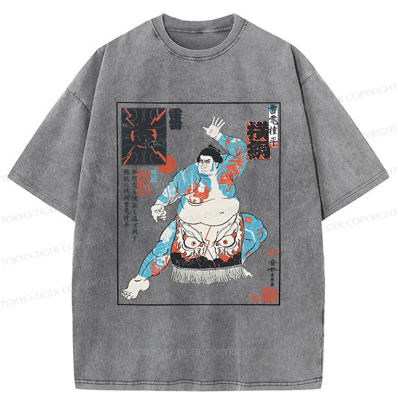 Tokyo-Tiger Japan Traditional Sumo Washed T-Shirt